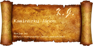 Kaminszky János névjegykártya